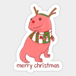 Christmas dinosaur T Rex, merry christmas Sticker